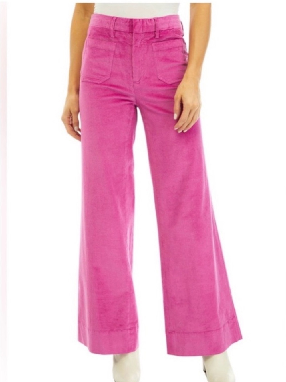 NWT Vineyard Vines High Waist Wide Leg Pink Corduroy Pants - Size 31